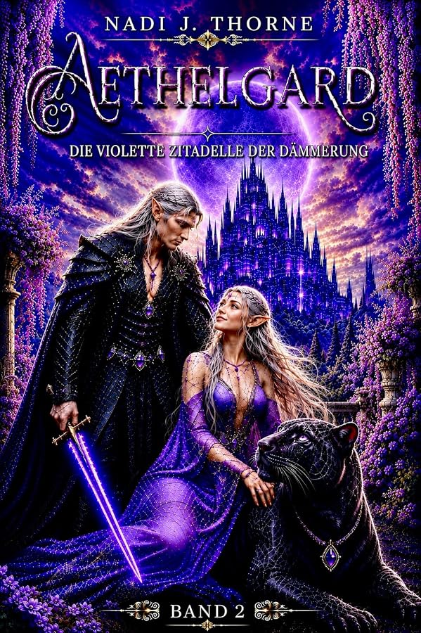 Buchcover Aethelgard, Die violette Zitadelle der Dämmerung
